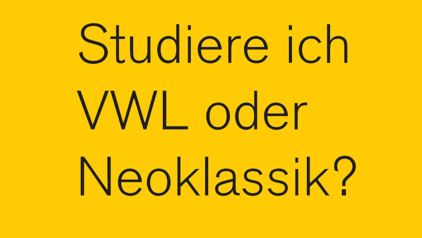 Stickeraktion: Studiere ich VWL oder Neoklassik?